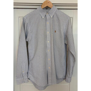 Polo Ralph Lauren Check Cotton Long Sleeve Button-Down Shirt Blue/Wht/Blk MED
